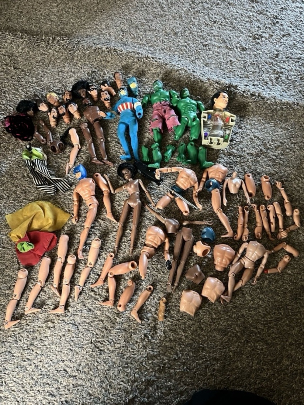 Mego Parts Lot-  and partial figures-70 pieces